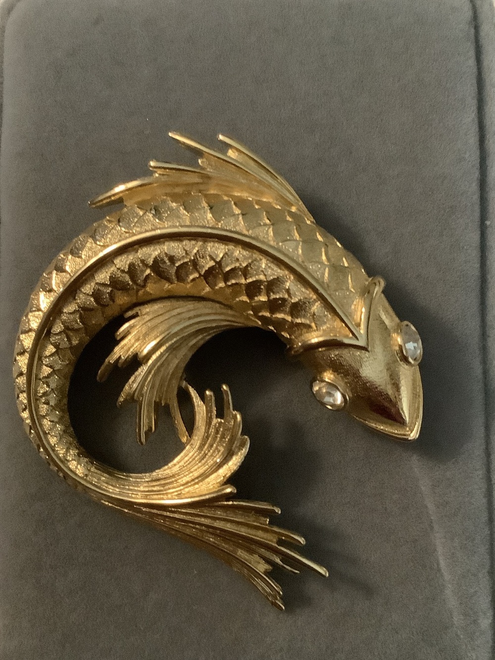 Monet Gold Koi Fish Pin Brooch